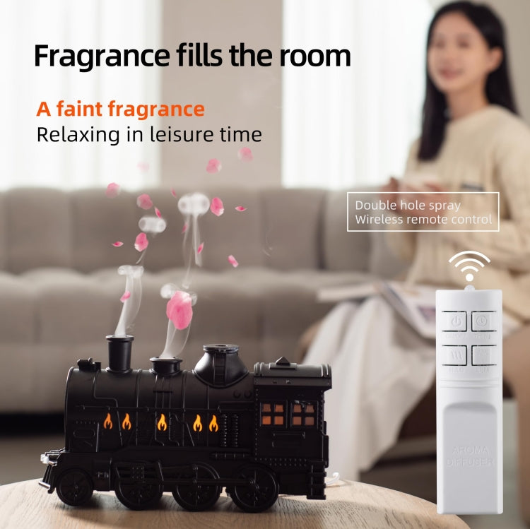 300ml Small Train Essential Oil Diffuser Humidifier With Remote Control US Plug - free shipping - PMC TechLife - Order now!