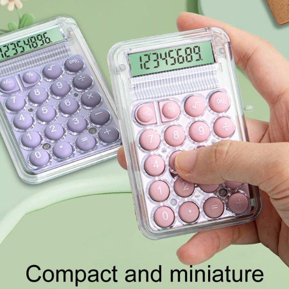Small Silent Simple Calculator Mini Candy Dormitory Student Office Exam Tool(Purple)