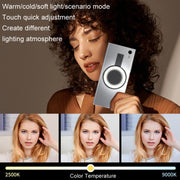 Cell Phone Magnetic Fill Light Portable Photo Pocket Lamp(Black)