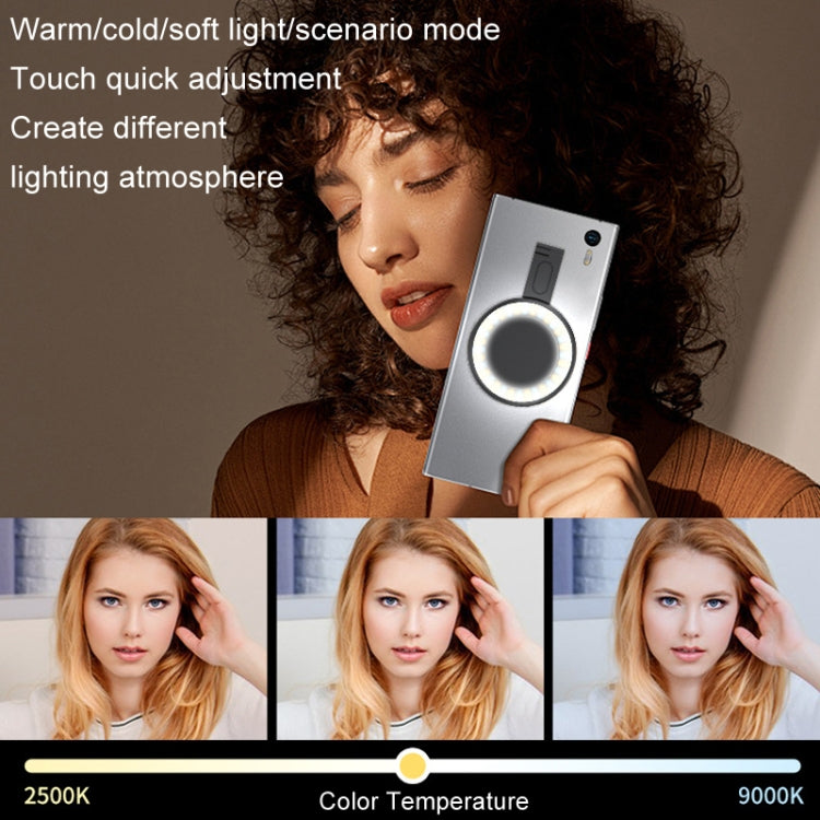 Cell Phone Magnetic Fill Light Portable Photo Pocket Lamp(Black)