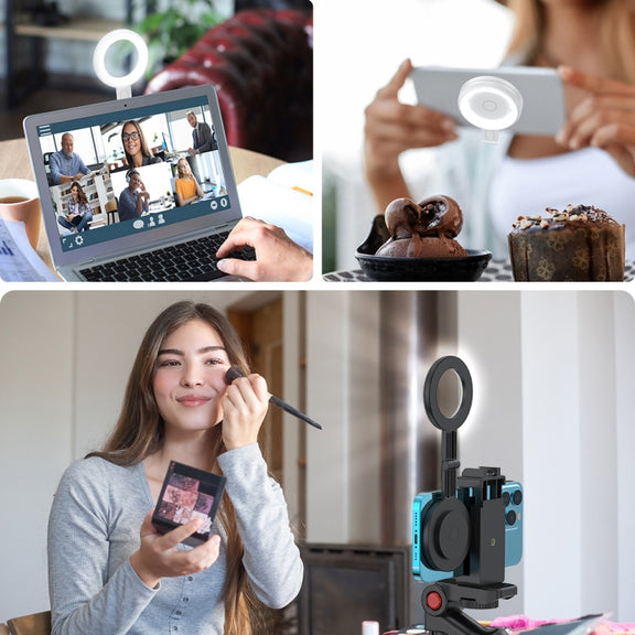 Cell Phone Magnetic Fill Light Portable Photo Pocket Lamp(Black)