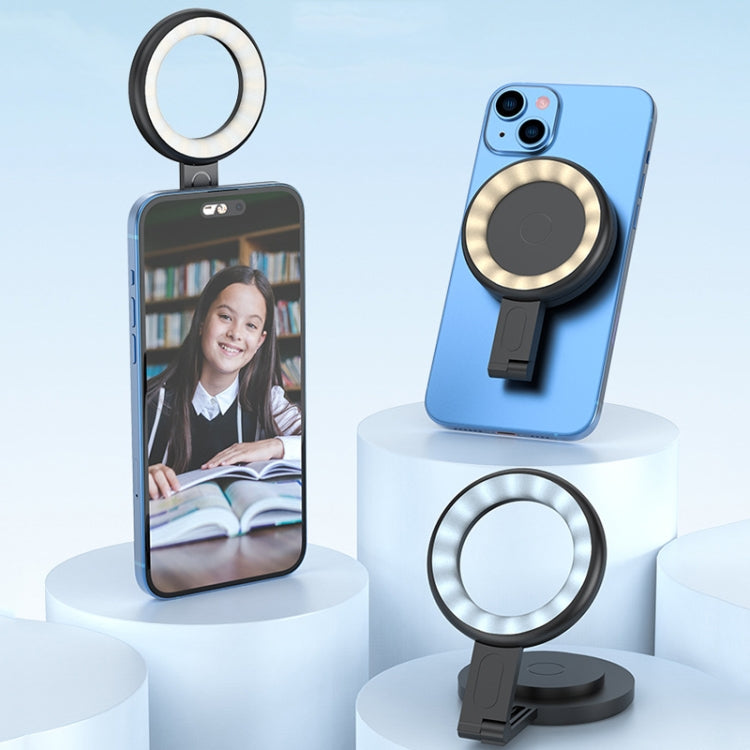 Cell Phone Magnetic Fill Light Portable Photo Pocket Lamp(Black)