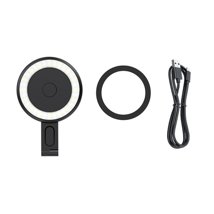Cell Phone Magnetic Fill Light Portable Photo Pocket Lamp(Black)