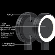Cell Phone Magnetic Fill Light Portable Photo Pocket Lamp(Black)