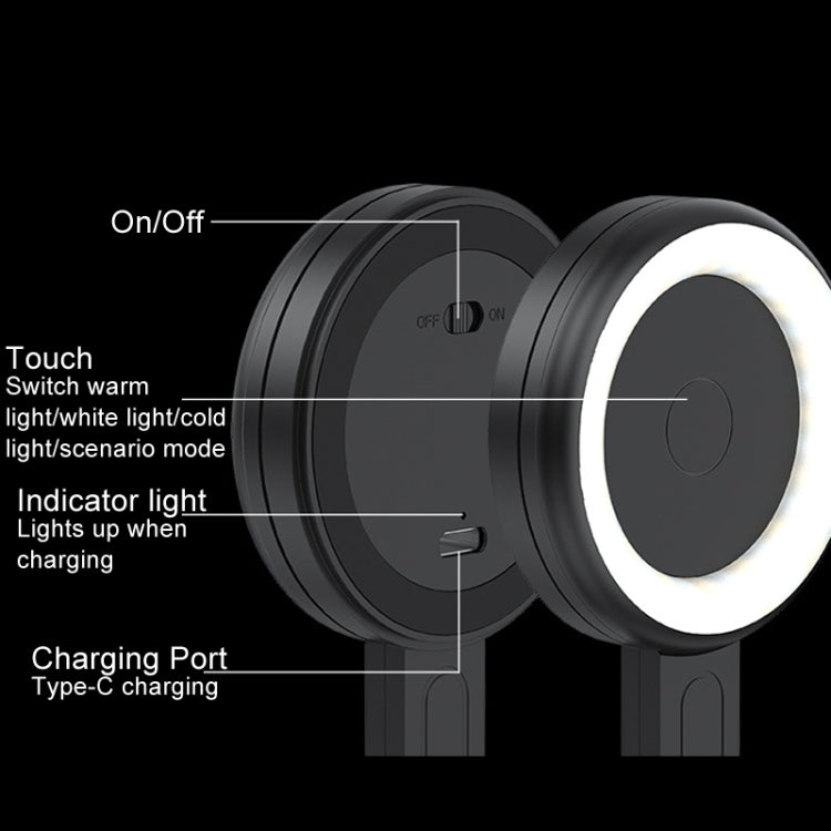 Cell Phone Magnetic Fill Light Portable Photo Pocket Lamp(Black)