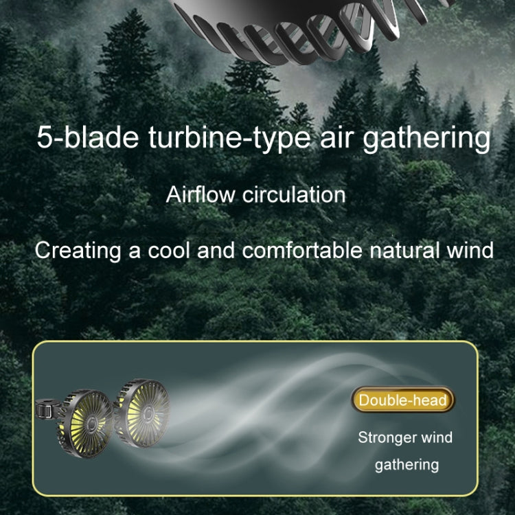 SUITU F4208 Car Cooling Fan Vehicle Rear Seatback USB Dual-Head Electrical Fan(Yellow And Black) - Heating & Fans by SUITU | Online Shopping South Africa | PMC TechLife | Buy Now Pay Later Mobicred