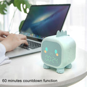 Dinosaur Kids Alarm Clock Electronic Clock Multifunctional Chime Small Alarm Clock(Green)