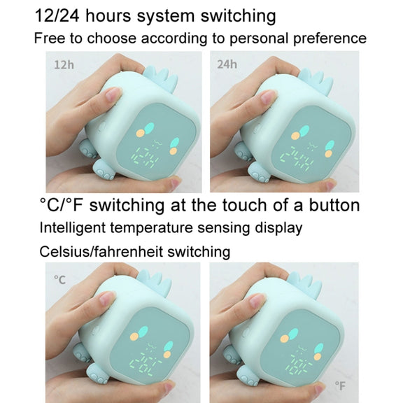 Dinosaur Kids Alarm Clock Electronic Clock Multifunctional Chime Small Alarm Clock(Green)