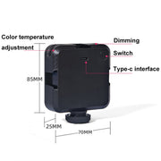 W64 64LEDs Video Conferencing Mobile Laptop Live Fill Light Photography Pocket Lamp, Spec: Clip+Tripod Set