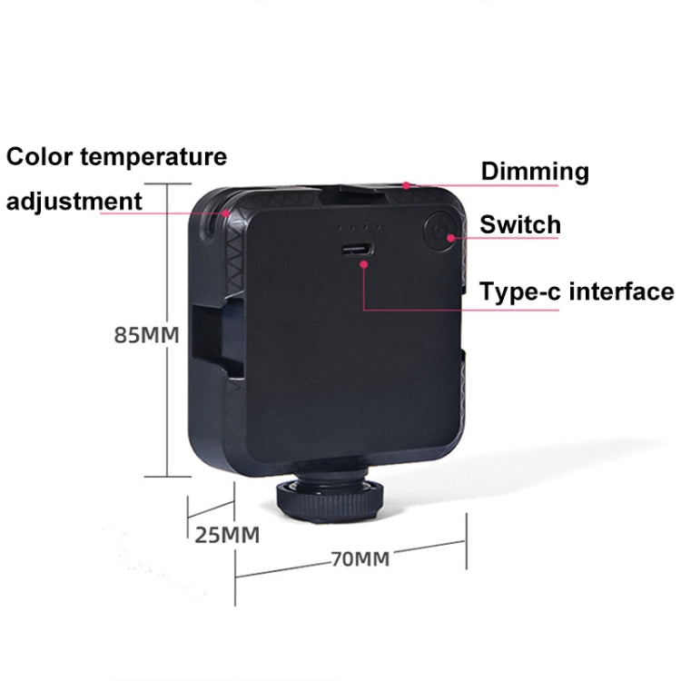 W64 64LEDs Video Conferencing Mobile Laptop Live Fill Light Photography Pocket Lamp, Spec: Clip+Tripod Set