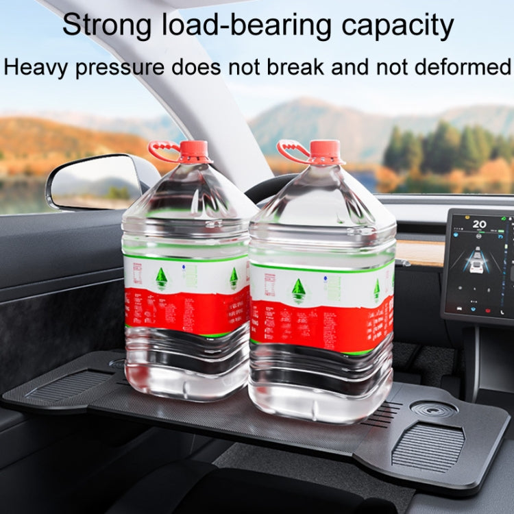 For Tesla Model Y/3 SUITU Car Center Folding Small Table Board Camping Dining Plate(Black Brown) - free shipping - PMC TechLife - Order now!