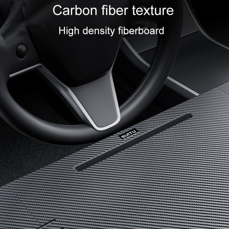 For Tesla Model Y/3 SUITU Car Center Folding Small Table Board Camping Dining Plate(Black Brown) - free shipping - PMC Jewellery - Order now!
