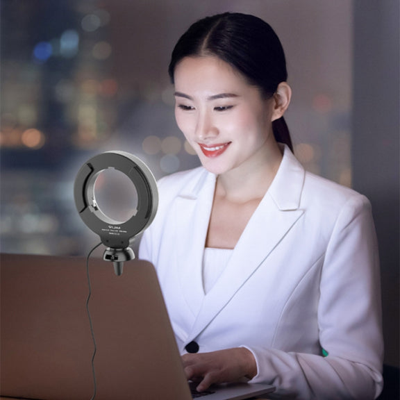 YRing48 4-Inch 48LEDs Laptop Camera Video Conference Live Beauty Ring Fill Light, Spec: Clip with Tripod