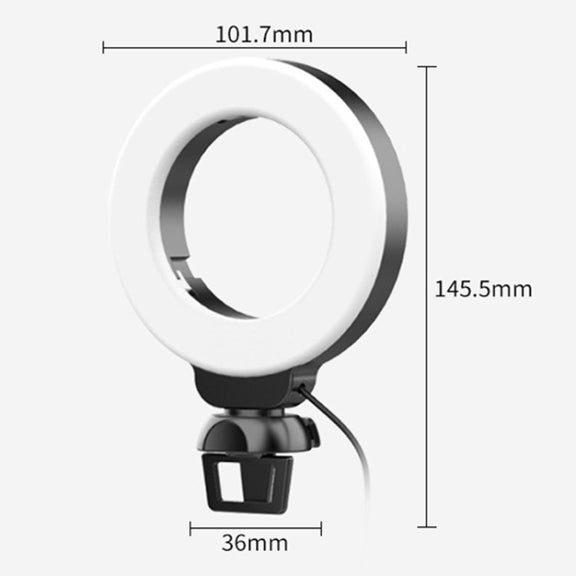 YRing48 4-Inch 48LEDs Laptop Camera Video Conference Live Beauty Ring Fill Light, Spec: Clip with Tripod