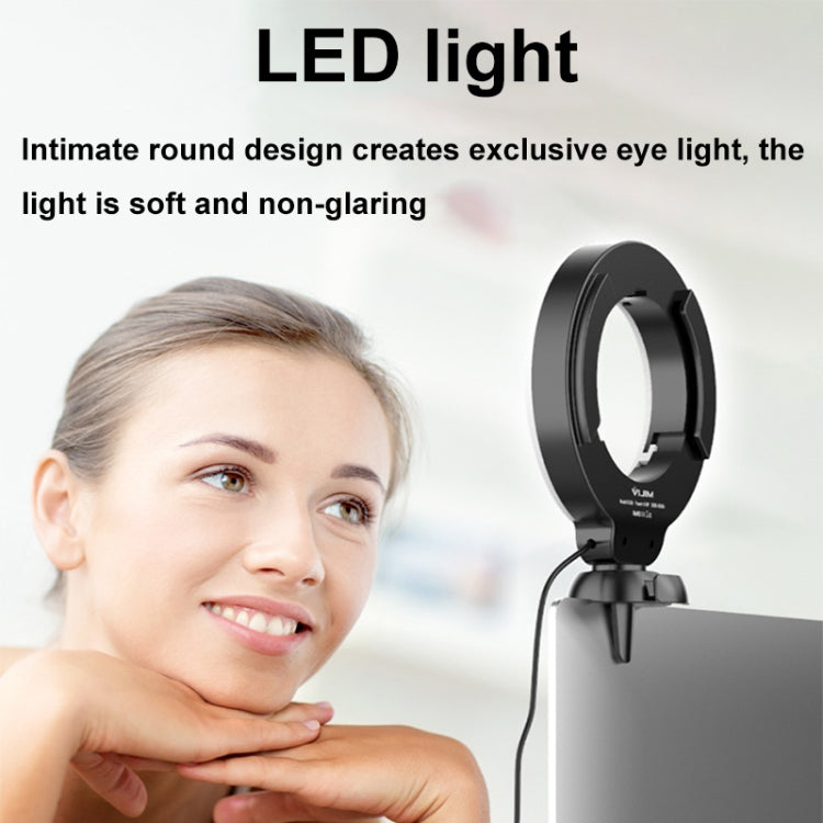 YRing48 4-Inch 48LEDs Laptop Camera Video Conference Live Beauty Ring Fill Light, Spec: Clip with Tripod