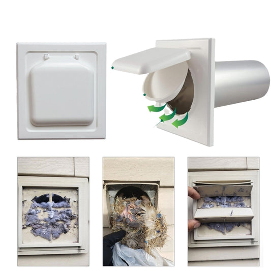 Dual Door Dryer Vent Cover No-Pest Wide Mount Exhaust Cover - Air Vent Grille by PMC Jewellery | Online Shopping South Africa | PMC Jewellery | Buy Now Pay Later Mobicred