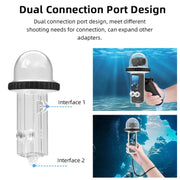 For DJI Osmo Pocket 3 BRDRC 40m Depth Water-resistant Case Diving Housing Cover(Transparent Handle)