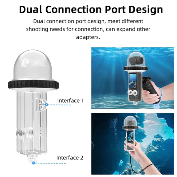 For DJI Osmo Pocket 3 BRDRC 40m Depth Water-resistant Case Diving Housing Cover(Transparent Handle)