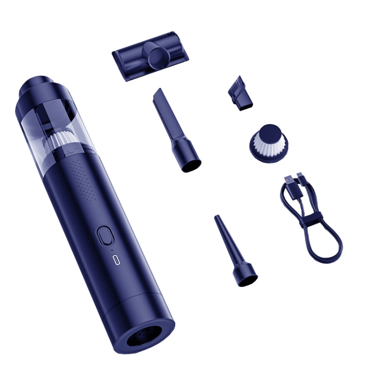SUITU ST-6676 7pcs /Set Cordless Vehicle Vacuum Cleaner Home And Car Brushless Cylinder Blower(Blue And Gray) - free shipping - PMC TechLife - Order now!