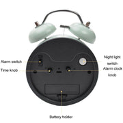 4 inch Early Learning Dual Ring Round Alarm Clock Student Bedside Metal Alarm Bell(Blue)