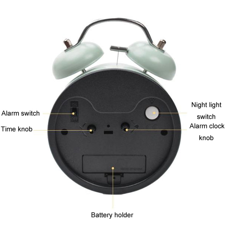 4 inch Early Learning Dual Ring Round Alarm Clock Student Bedside Metal Alarm Bell(Pink)