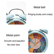 4 inch Early Learning Dual Ring Round Alarm Clock Student Bedside Metal Alarm Bell(Blue)