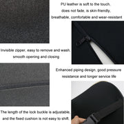 Leather Memory Foam All Season Car Seat Neck Support Cushion Headrest+Waist Pad(Black Red)