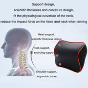 Leather Memory Foam All Season Car Seat Neck Support Cushion Headrest+Waist Pad(Beige)