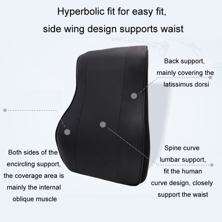 Leather Memory Foam All Season Car Seat Neck Support Cushion Headrest+Waist Pad(Black Red)