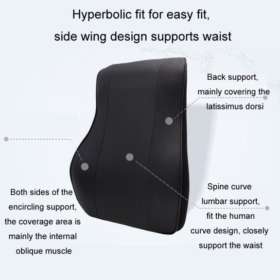 Leather Memory Foam All Season Car Seat Neck Support Cushion Headrest+Waist Pad(Brown)