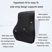 Leather Memory Foam All Season Car Seat Neck Support Cushion Headrest+Waist Pad(Black)