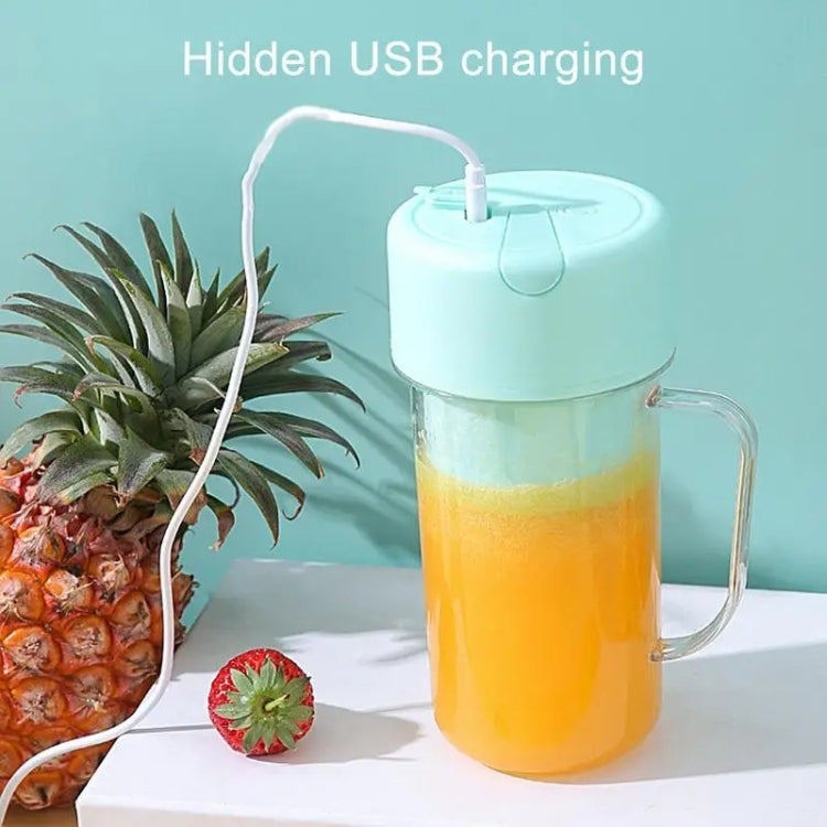 420ml 6 Blades Straw Juice Cup USB Charging Portable Fruit Juicer Smoothie Maker(Green) - free shipping - PMC TechLife - Order now!