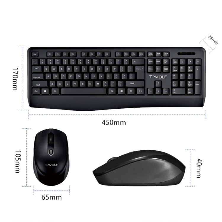 T-WOLF TF-100 2.4G Bluetooth Laptop Office Wireless Keyboard and Mouse Set(Set) - free shipping - PMC Jewellery - Order now!