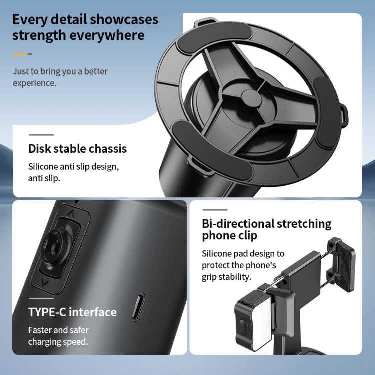 Pixel A200  Auto Tracking Gimbal Stabilizer 360 Degree Rotation Selfie Stick With Fill Light Set 1 - Handheld Gimbals by Pixel | Online Shopping South Africa | PMC TechLife | Buy Now Pay Later Mobicred