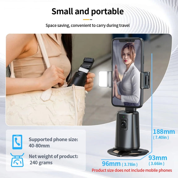 Pixel A200  Auto Tracking Gimbal Stabilizer 360 Degree Rotation Selfie Stick With Fill Light Set 3