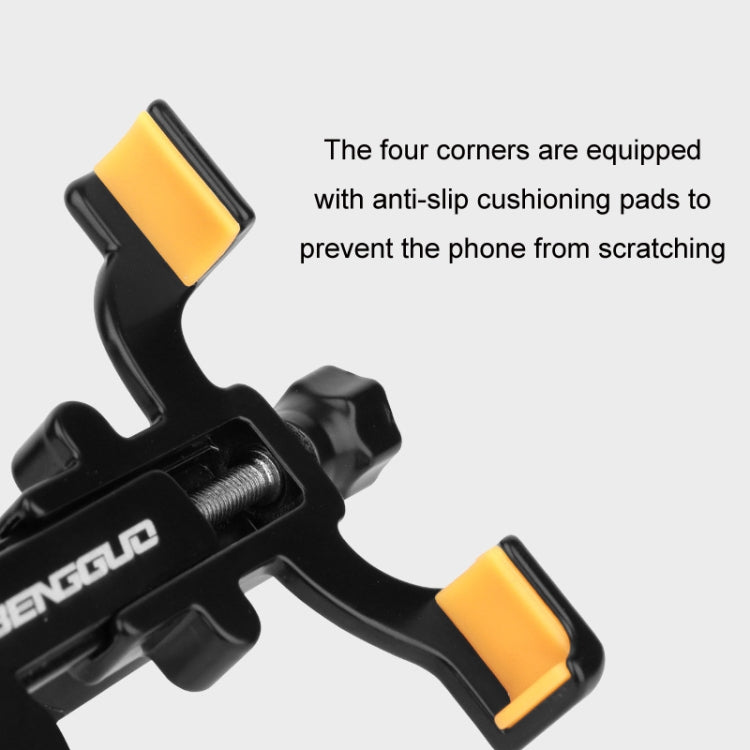 BENGGUO Bicycle Aluminum Alloy Four-claw Cycling Mobile Phone Holder, Model: Stem Style - Holders by BENGGUO | Online Shopping South Africa | PMC TechLife | Buy Now Pay Later Mobicred