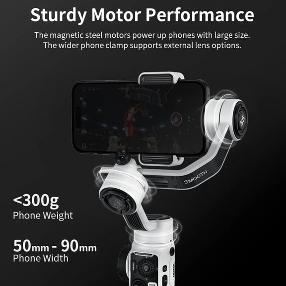 ZHIYUN Smooth 5S 3-Axis Smartphone Handheld Gimbals Stabilizer, Spec: Standard White