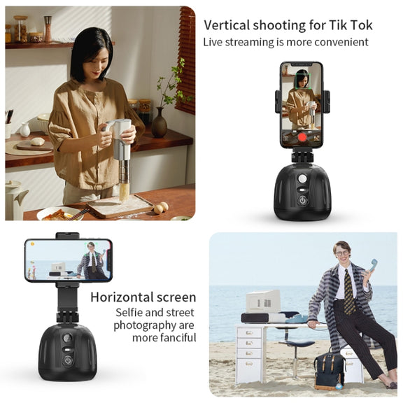 360 Degree Intelligent Follow Live Video Recording Desktop Stabilizer(Black)