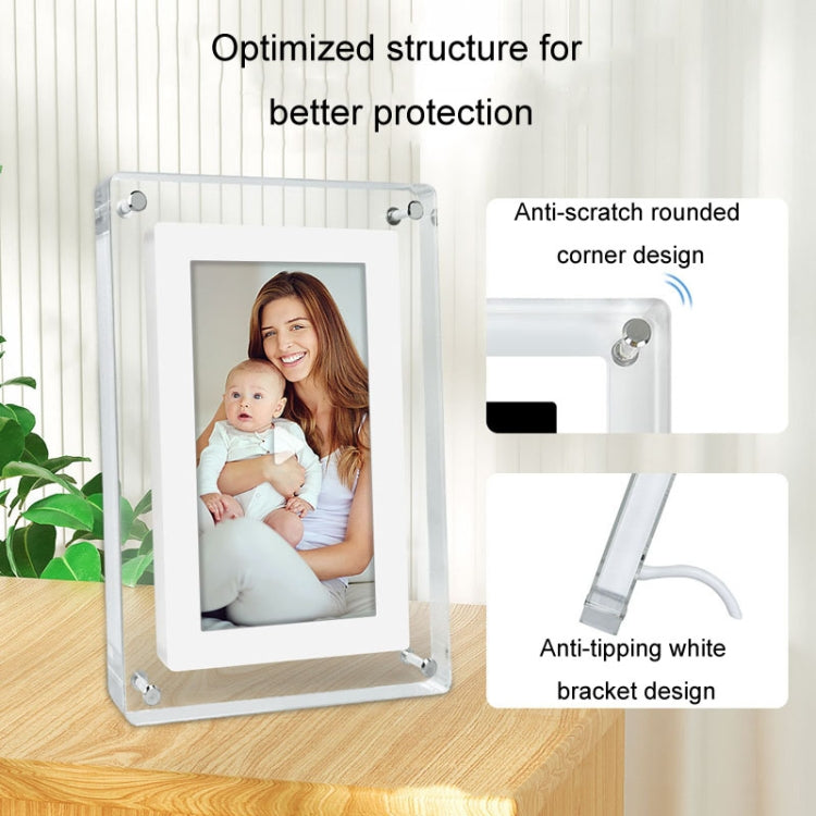 5 Inch HD Digital Photo Frame Crystal Advertising Player 1080P Motion Video Picture Display Player(US Plug)