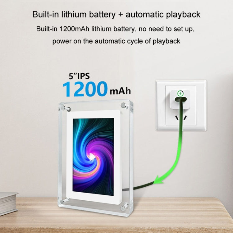 5 Inch HD Digital Photo Frame Crystal Advertising Player 1080P Motion Video Picture Display Player(EU Plug) - 1.5-7.0 inch by PMC TechLife | Online Shopping South Africa | PMC TechLife | Buy Now Pay Later Mobicred