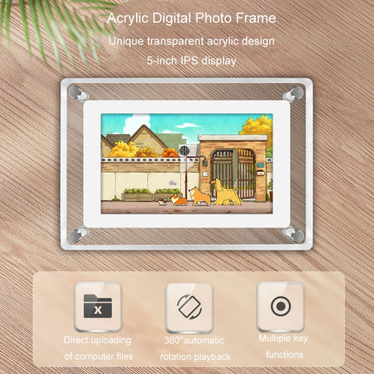 5 Inch HD Digital Photo Frame Crystal Advertising Player 1080P Motion Video Picture Display Player(US Plug) - 1.5-7.0 inch by PMC TechLife | Online Shopping South Africa | PMC TechLife | Buy Now Pay Later Mobicred