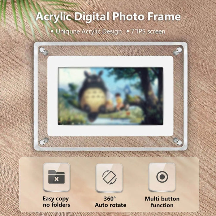 7 Inch Acrylic HD Digital Photo Frame Desktop Smart Motion Video Player Ornament(UK Plug) - 1.5-7.0 inch by PMC TechLife | Online Shopping South Africa | PMC TechLife | Buy Now Pay Later Mobicred