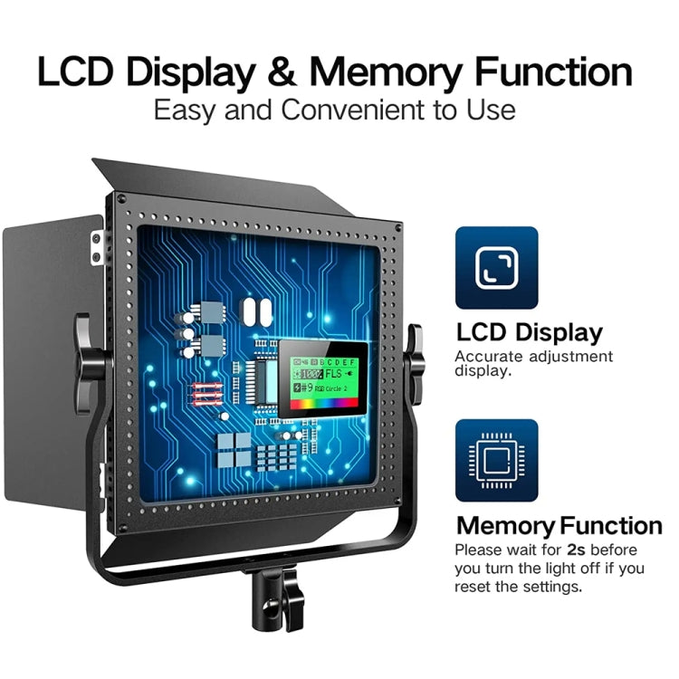 Pixel K80 RGB 45W 2600-10000K 552 LEDs Photography Fill Light Panel Lamp With LCD Display,US Plug Standard Set - free shipping - PMC Jewellery - Order now!