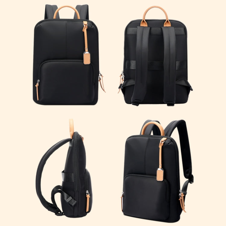 Bopai 62-126521 14-inch Laptop Thin and Light Business Water-resistant Backpack(Black)