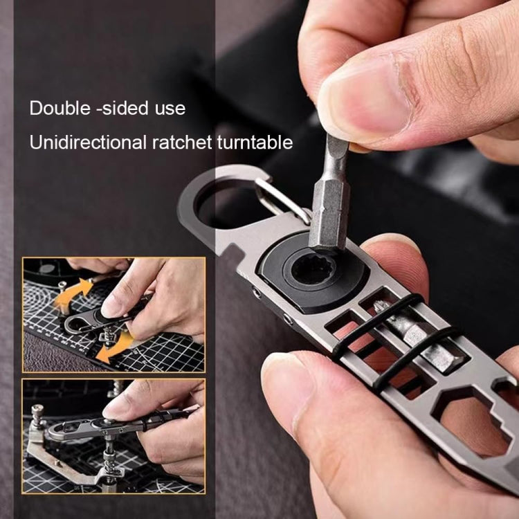 Multifunctional Outdoor Survival and Self-defense Ratchet Crowbar Tool EDC Bottle Opener(Silver) - Emergency Tools by PMC TechLife | Online Shopping South Africa | PMC TechLife