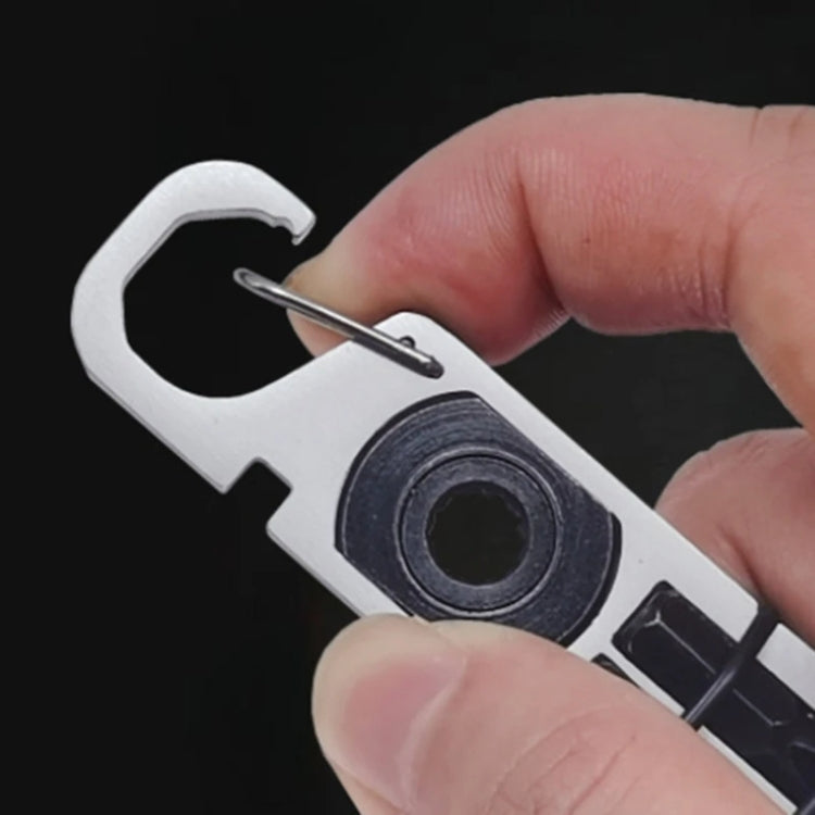 Multifunctional Outdoor Survival and Self-defense Ratchet Crowbar Tool EDC Bottle Opener(Silver) - Emergency Tools by PMC TechLife | Online Shopping South Africa | PMC TechLife
