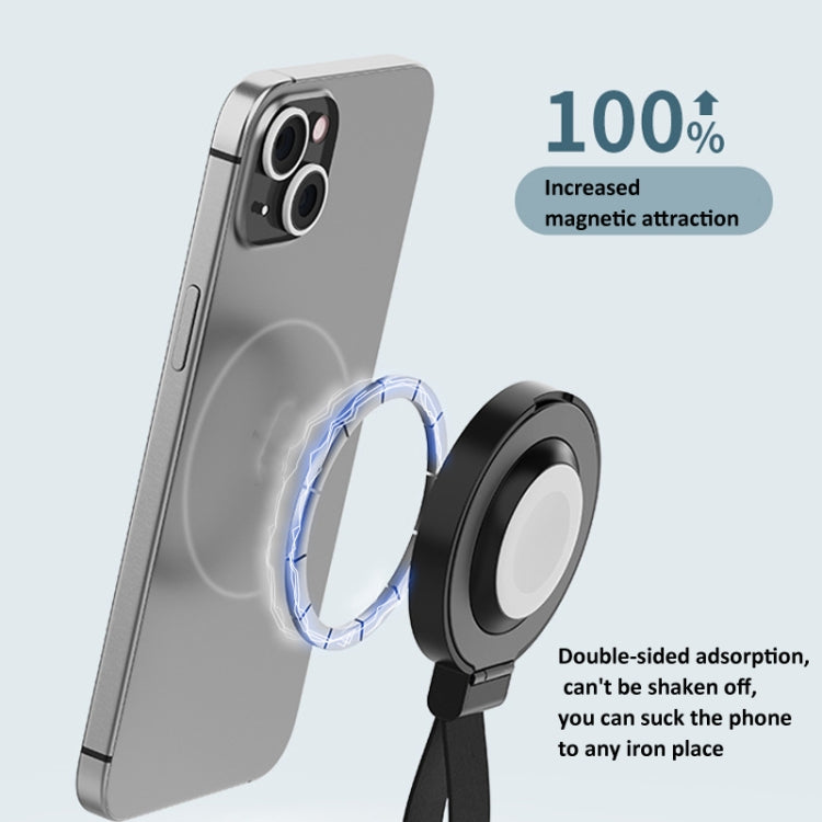 3 In 1 Magnetic Wireless Charger Mobile Phone Ring Holder(Black) - Wireless Charger by PMC Jewellery | Online Shopping South Africa | PMC Jewellery | Buy Now Pay Later Mobicred