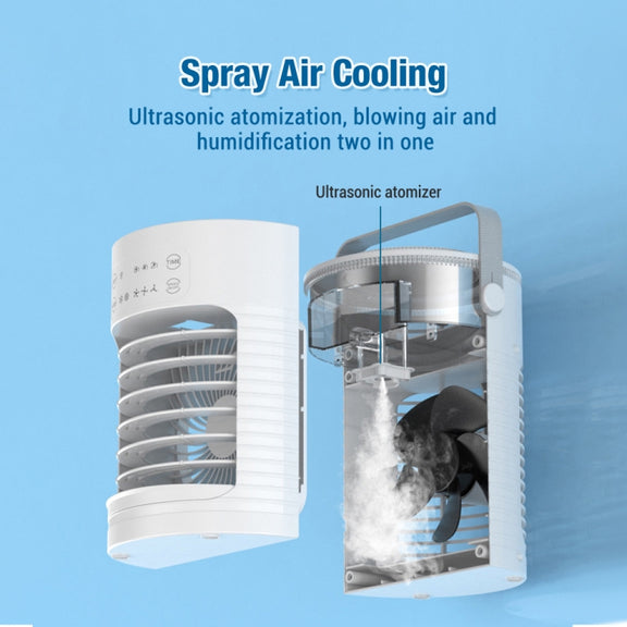 CF-516 USB Home Timed Desktop RGB Light Adjustable Spray Humidification Cooler Fan(White)