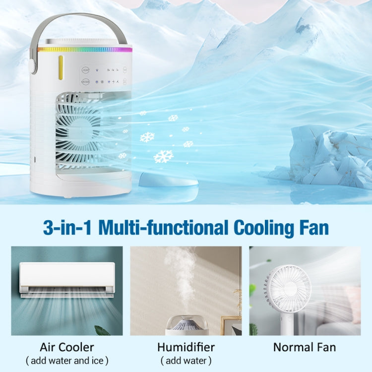 CF-516 USB Home Timed Desktop RGB Light Adjustable Spray Humidification Cooler Fan(White)