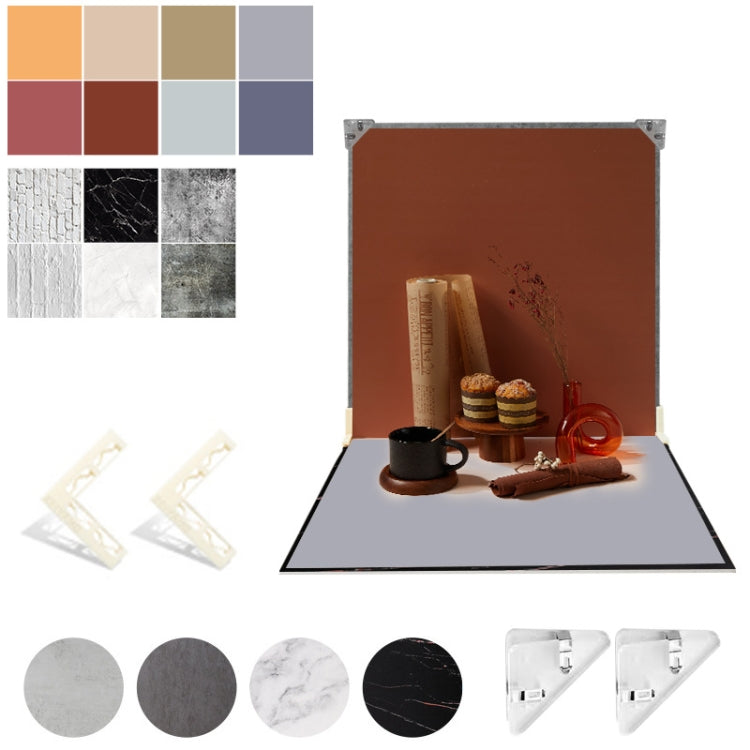 2pcs 40cm Double-Sided Background Board + 7pcs Backdrop Paper Photography Props Set, Spec: Set 1 - Solid Color by PMC TechLife | Online Shopping South Africa | PMC TechLife | Buy Now Pay Later Mobicred